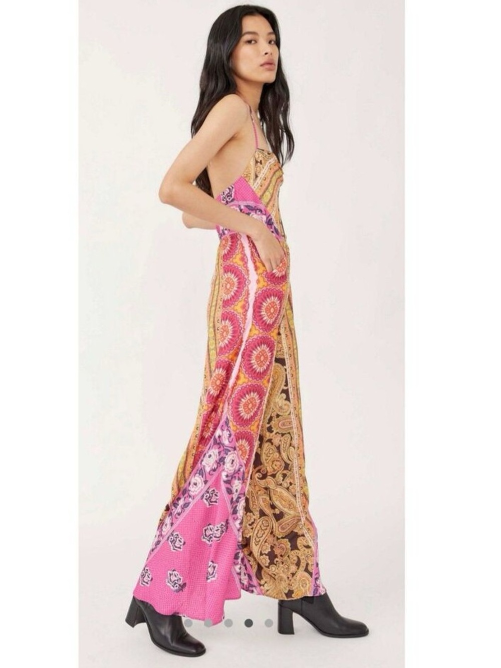 Free People Miranda Printed Jumpsuit in Jewel Combo XS - Picture 7 of 9